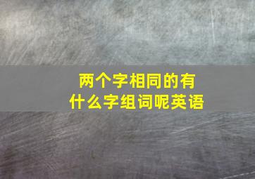 两个字相同的有什么字组词呢英语