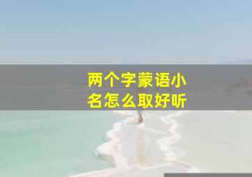 两个字蒙语小名怎么取好听