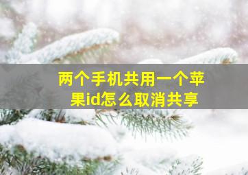 两个手机共用一个苹果id怎么取消共享