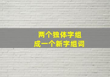 两个独体字组成一个新字组词