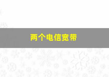 两个电信宽带