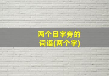 两个目字旁的词语(两个字)