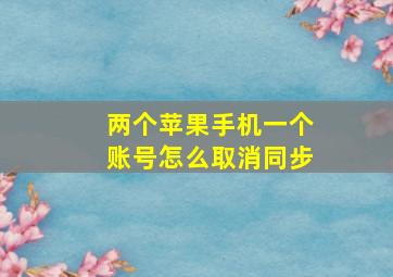 两个苹果手机一个账号怎么取消同步