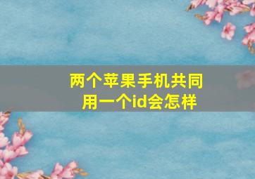 两个苹果手机共同用一个id会怎样