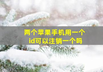 两个苹果手机用一个id可以注销一个吗