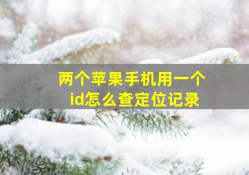 两个苹果手机用一个id怎么查定位记录