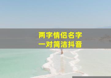 两字情侣名字一对简洁抖音