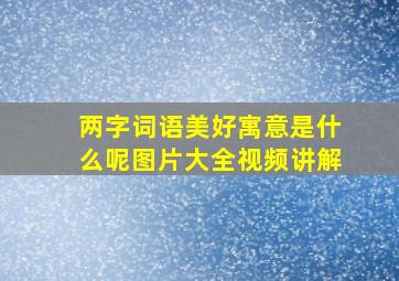 两字词语美好寓意是什么呢图片大全视频讲解