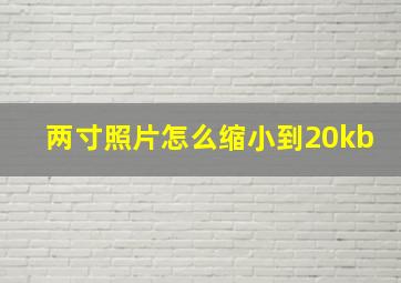 两寸照片怎么缩小到20kb