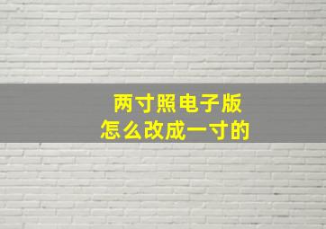 两寸照电子版怎么改成一寸的