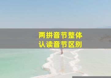 两拼音节整体认读音节区别