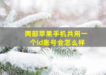 两部苹果手机共用一个id账号会怎么样