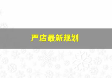 严店最新规划