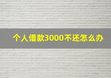 个人借款3000不还怎么办