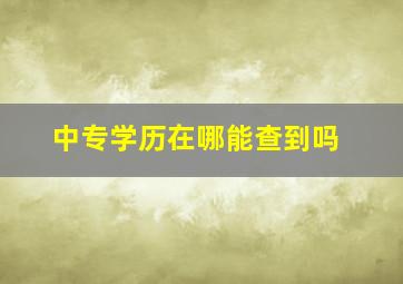 中专学历在哪能查到吗