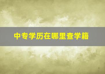 中专学历在哪里查学籍