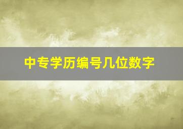 中专学历编号几位数字