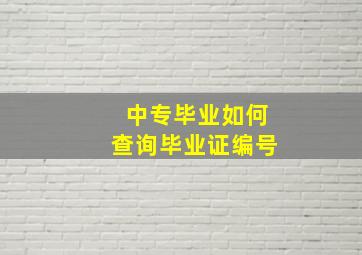 中专毕业如何查询毕业证编号