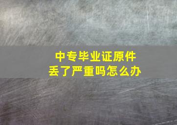 中专毕业证原件丢了严重吗怎么办