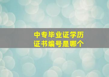 中专毕业证学历证书编号是哪个