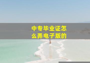 中专毕业证怎么弄电子版的