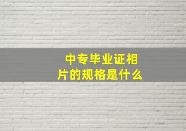 中专毕业证相片的规格是什么