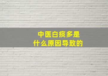 中医白痰多是什么原因导致的