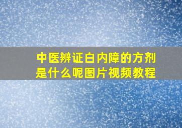 中医辨证白内障的方剂是什么呢图片视频教程