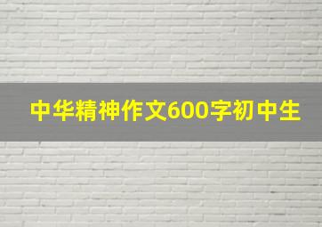 中华精神作文600字初中生