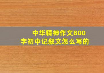 中华精神作文800字初中记叙文怎么写的