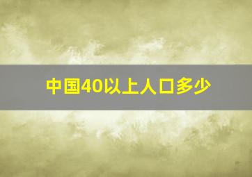 中国40以上人口多少