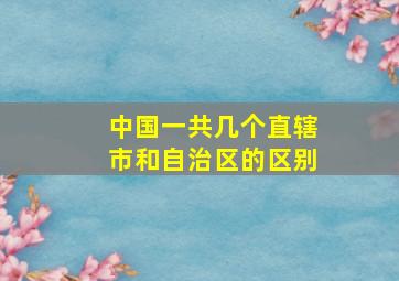 中国一共几个直辖市和自治区的区别