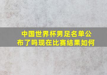 中国世界杯男足名单公布了吗现在比赛结果如何