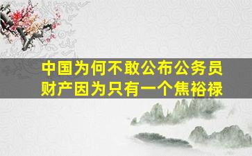 中国为何不敢公布公务员财产因为只有一个焦裕禄