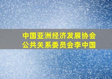 中国亚洲经济发展协会公共关系委员会李中国