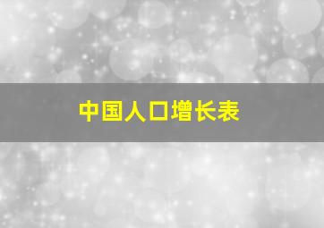 中国人口增长表