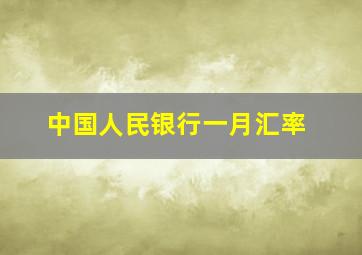 中国人民银行一月汇率