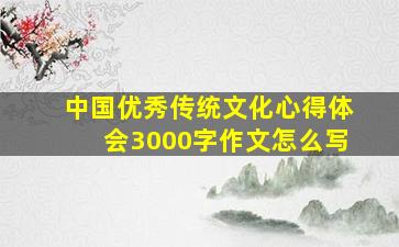 中国优秀传统文化心得体会3000字作文怎么写