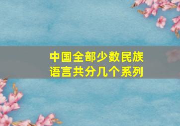 中国全部少数民族语言共分几个系列