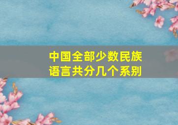 中国全部少数民族语言共分几个系别