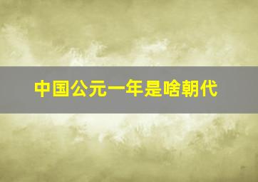 中国公元一年是啥朝代