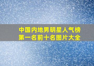 中国内地男明星人气榜第一名前十名图片大全