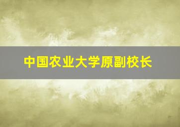 中国农业大学原副校长