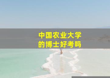 中国农业大学的博士好考吗