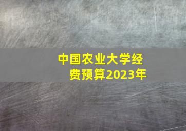 中国农业大学经费预算2023年