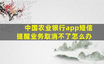 中国农业银行app短信提醒业务取消不了怎么办