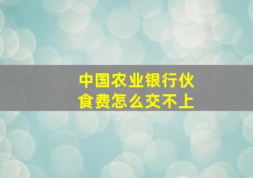 中国农业银行伙食费怎么交不上