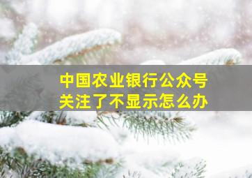 中国农业银行公众号关注了不显示怎么办