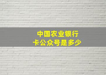 中国农业银行卡公众号是多少