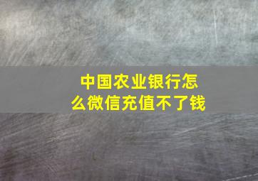 中国农业银行怎么微信充值不了钱